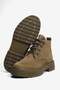 Women's Suede Boots with Zipper, Faux Fur, Thick Sole, Mona Khaki - 4