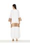 Off-White A-Line Maxi Jalabiya with Metallic Gold Panels - 4