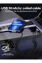 كابل USB A إلى USB C ملفوف بزاوية 90 درجة، سلك شحن سريع قابل للسحب بطول 3.2 قدم، نوع بزاوية قائمة - 2