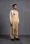 Beige Crew Neck Printed Sweatshirt 10001 - 6