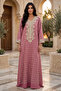 Geometric Lattice Embroidered V Neck Jalabiya
