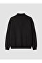 Vizyon New Season Black Stand Collar Men's Thick Sweatshirt - 7