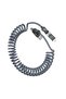 كابل USB-C حلزوني بقدرة 240 واط، كابل شحن سريع 4 في 1 مع شاشة LED، محول USB من التيار المتردد إلى التيار المتردد/المستمر لأجهزة iPhone 16/1