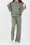 Girl's Half-Zip+Double Face Fabric Top and Bottom Set 6-15 Years 12777Blt - 3