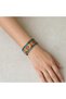 Cream Copper Wicker Wide Form Thick Copper Bracelet, Hand-Embroidered Adjustable Model - 4
