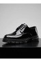 Men's Casual Black Patent Leather Lace-Up High Comfort Sole Men's Shoes - 4
