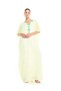 Cream A-Line Maxi Jalabiya with Turquoise Embroidery - 2
