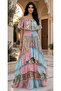 Off Shoulder Metallic Tiered Maxi Jalabiya