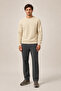 Steni New Season Men's Regular Fit Winter Crew Neck Sweatshirt Beige - 2