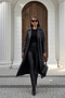 Women's Black Lined Belted Stylish Oversized Elegant Long Faux Leather Trench Coat with Sleeve and Pocket Detailing - 3