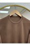Sabisu Cold Thread Tunic with Buttoned Sleeves and Slits-Sy3310 Milk Coffee - 2