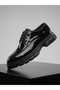Men's Casual Black Patent Leather Lace-Up High Comfort Sole Men's Shoes