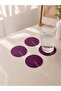Set of 4 Purple Round Plexiglass Coasters (10X10 cm) - 2