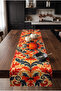 Autumn Themed Pumpkin Patterned Runner Tablecloth 40X140 cm – Digital Printed Raschel Fabric - 3