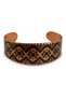 Multi-Colored Mandala Wide Form Thick Copper Bracelet, Hand-Embroidered Adjustable Model - 3