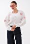 Women's Heart Bow Embroidered Button Closure Knitwear Knitted Cardigan 265284 - 2
