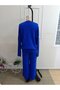 Women's long sleeve v-neck knit blouse and pants two-piece set - 5
