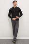Half-Zip Polo Collar Striped Knit Sweater - 3