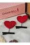 Set of 2 Red Heart Swinging Hair Clips 4.5cm - Valentine's Birthday Party Clip-On Hair Clips - 4