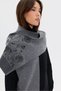 Women's Single-Sided Felt Flower Embroidered Wool Kaşkol Smoked