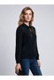Satin Blouse with Stone Embellished Collar - 3