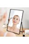Elegant Desktop Makeup Mirror, Black Stainless Steel Frame, HD Rectangular Vanity Table Mirror with - 4