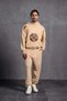 Beige Embroidered Hooded Sweatshirt 10002 - 2