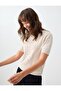 Stone Floral Embroidery Patterned Openwork Short Sleeve Knitwear Sweater - 3