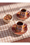 Lcw Home Mixed Printed Porcelain Coffee Cup Set for 2 People 90 ml