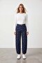 Women's navy blue polka dot jean pants alc-x15665