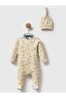 2-Piece Printed Jumpsuit with Hat - Beige