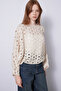 Bat Sleeve Openwork Knitted Sweater Stone - 3