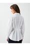 White Pleated Detailed Long Sleeve Poplin Shirt - 5