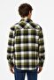 Men's Relaxed Fit Button-Down Linen Shirt Comfortable Cut Cotton Checkered Men's Shirt Khaki - 3