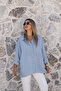 Indigo Striped Viscose Standard Size Shirt - 2