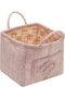 Boho Quilted Fabric Storage Basket with Handles & Pocket, Foldable Laundry Hamper Boho Floral Print