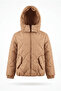 Children's Unisex Mink Regular Fit Diamond Detailed Hooded Coat