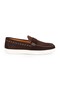 Men's Loafer Shoes Genuine Suede Leather Moccasin Stitched Laceless White Rubber Sole Summer H1128 - 2