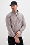 Half Zippered Stand Collar Fleece Sweatshirt - 5