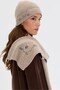 Women's Stoned Embroidered Wool Kaşkol K.Bej - 6