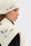 Women's Stoned Embroidered Wool Beret Bone - 3