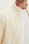 Ribbed Collar Zippered Regular Fit Jacket - 6