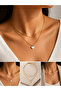 Stainless Steel Heart Women's Necklace Gold 2 Layer Chain Necklace - 2