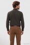 Men's Regular Fit Comfortable Cut Long Sleeve Easy-Iron Gingham Khaki Shirt - 6