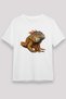 Iguana Unisex Printed White T-Shirt - Tshirt
