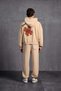 Beige Embroidered Hooded Sweatshirt 10002 - 5