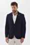 Wilson Men's Navy Blue Cotton Blend Cool Summer Fabric Slim Fit Half Lined Sports Blazer Jacket - 7