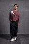 Burgundy Crew Neck Printed Sweatshirt 10001 - 2