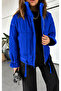 High Collar Zippered Pocket Comfortable Cut Special Design Coat - 4