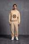 Beige Embroidered Hooded Sweatshirt 10002 - 3